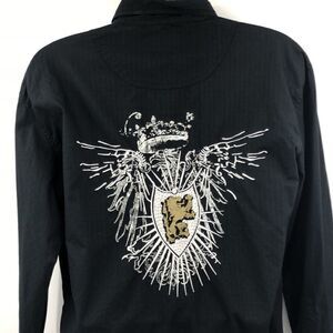 Franky & Max men’s black embroidered detail shirt